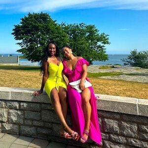 Pink maxi chiffon asos dress